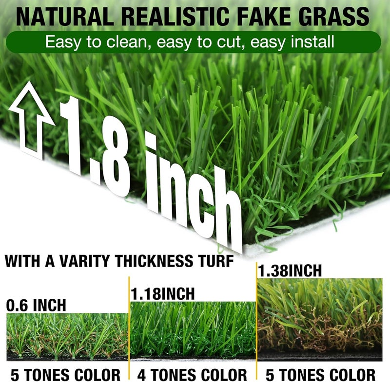 XLX TURF Soft Artificial Grass 3 FT x 5 FT - Indoor Outdoor Fake Grass Rugs for Dogs, Patio Balcony Backyard Garden Lawn Decor Flooring - Image 5